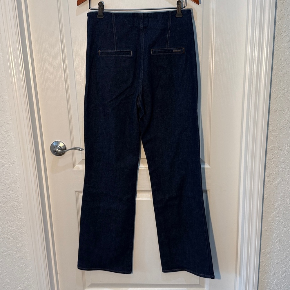 White House Black Market Navy Denim Jeans Extra High Rise Sculpt Size 10 32”InS - Picture 5 of 7